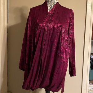 Jacquard Vintage 80s Hot pink blouse M/L